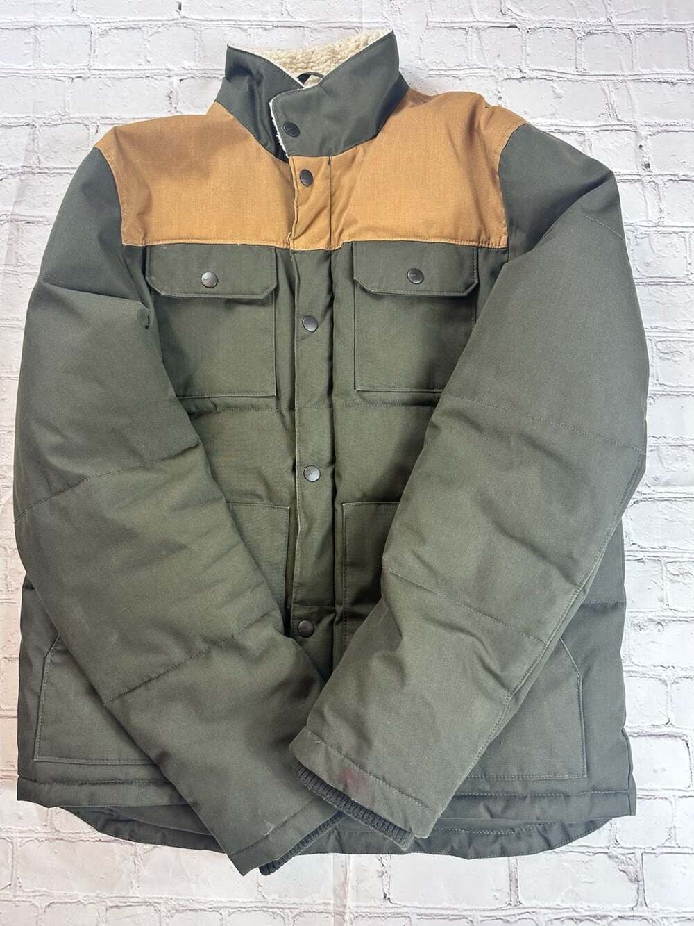 G.H. Bass & Co. Woodsman Mixed Media Fleece Lined Puffer Jacket